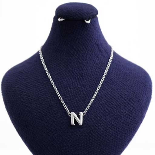پلاک حرف N نقره